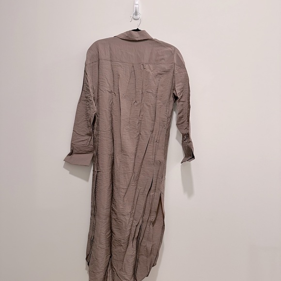 H&M, tie front taupe dress, side slit, size XS, good condition - Picture 3 of 3